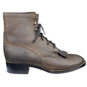 Durango Women's Roper Brown Leather Lace Up Ankle Boots Size US 5.5